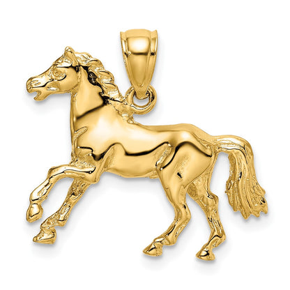 10K Yellow Gold 10K 3-D Horse Charm