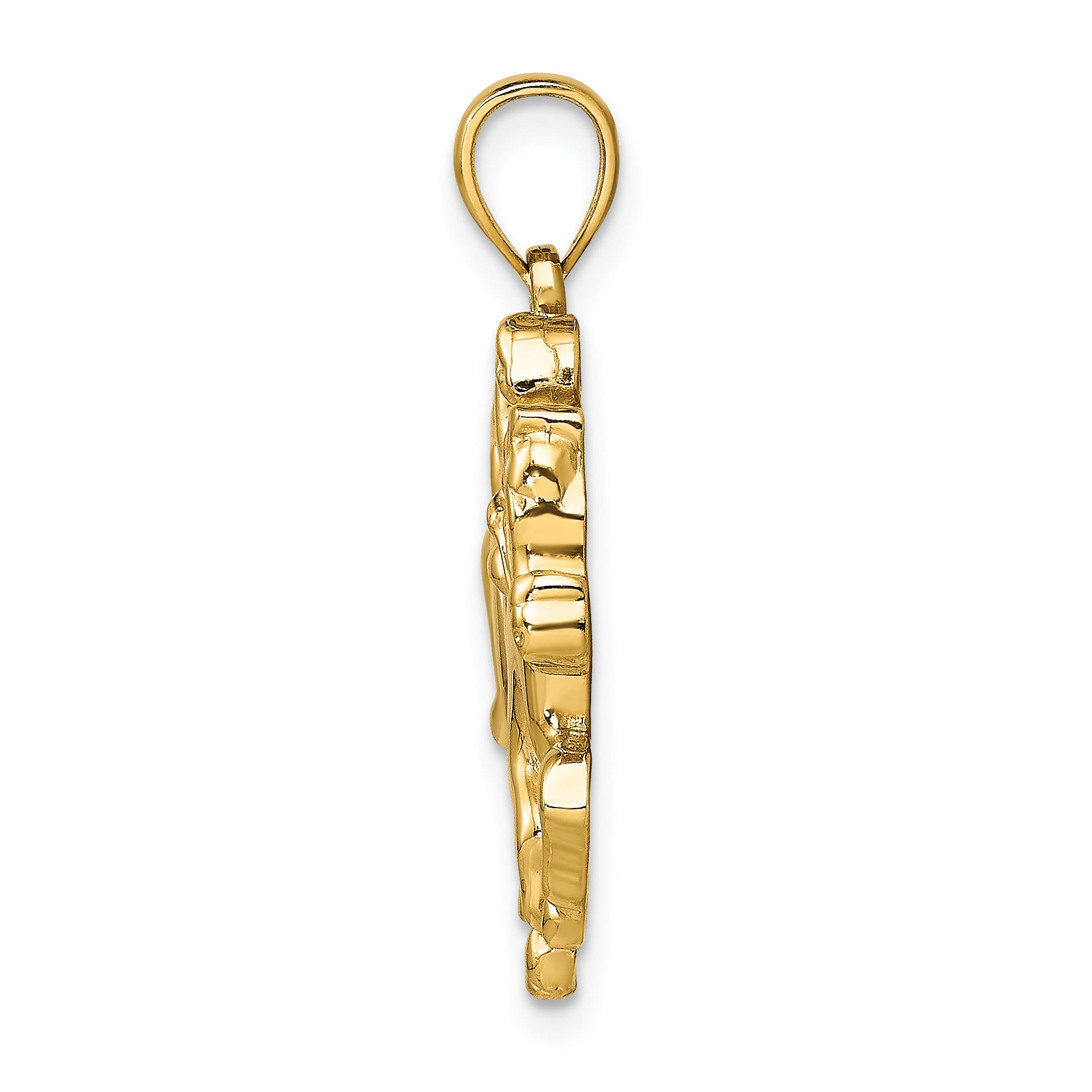 10K Yellow Gold 10K 2-D Jockey On Horse Charm