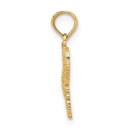 10K Yellow Gold Diamond-Cut Butterfly Charm