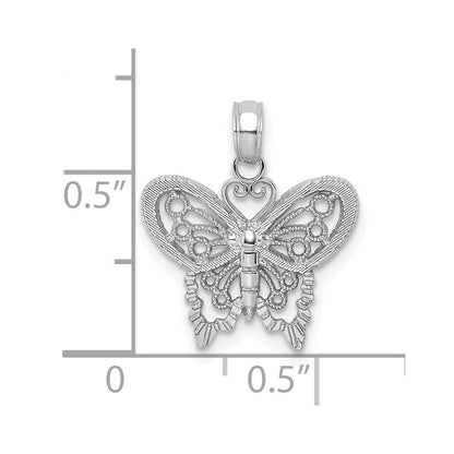 10K White Gold 10K Polished Butterfly Charm