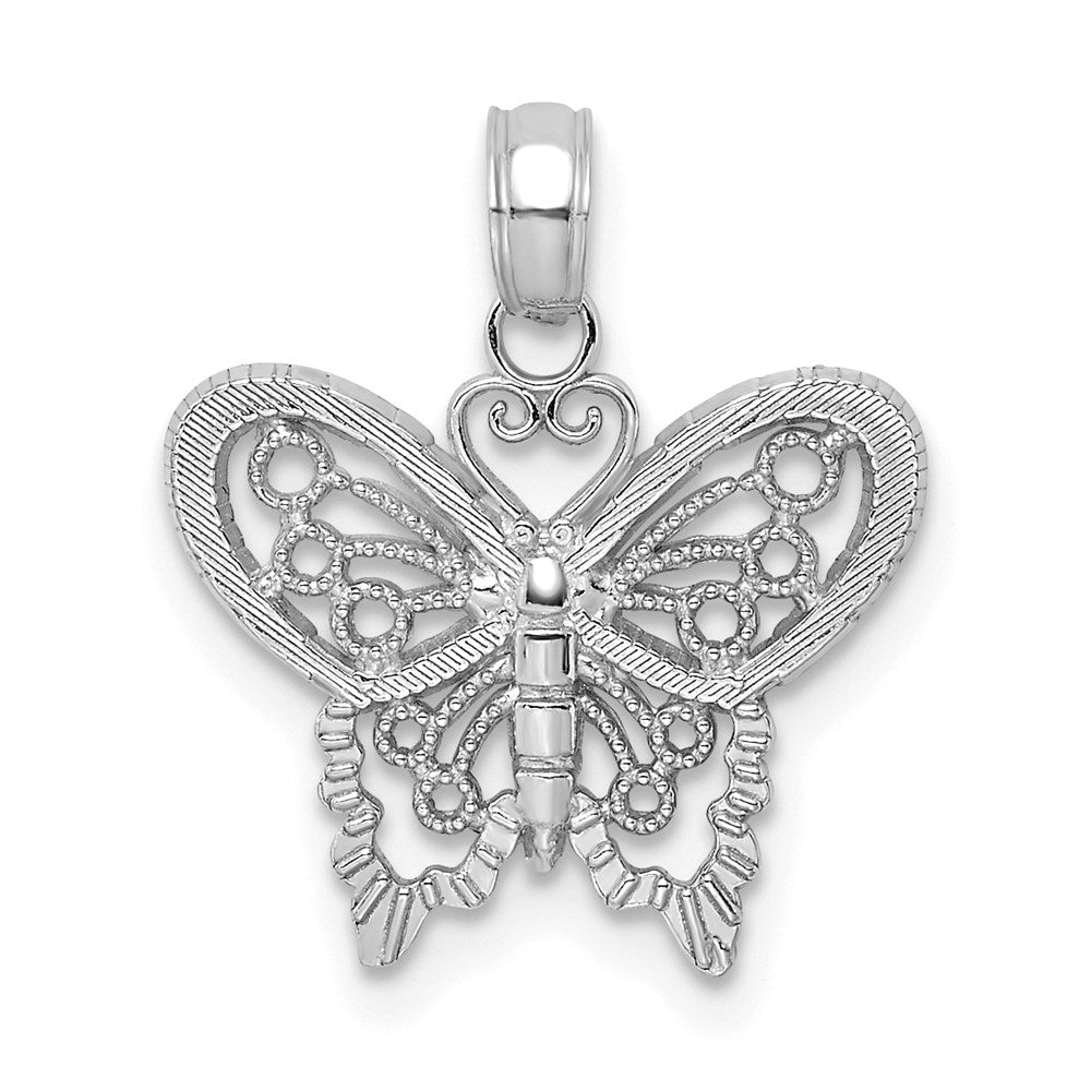 10K White Gold 10K Polished Butterfly Charm