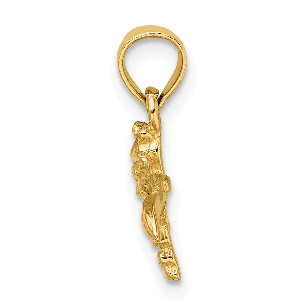 10K Yellow Gold 10K 2-D Mini Dragonfly W/Solid Wings Charm
