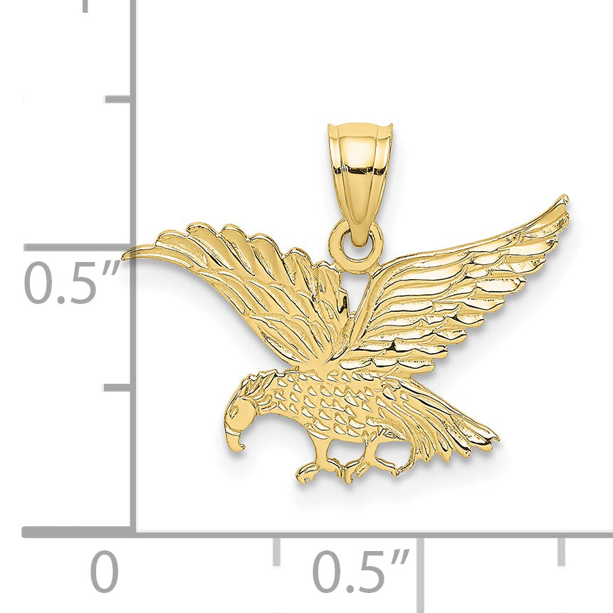 10K Yellow Gold 10K Flat Engraved Eagle Charm