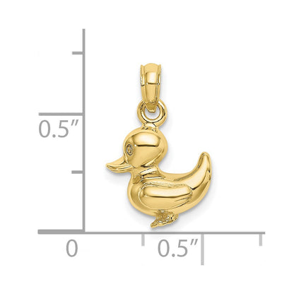 10K Yellow Gold 10K 3-D Duckling Charm