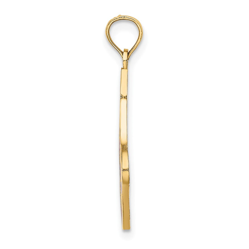 10K Yellow Gold 10K Enamel Ho Christmas Stocking Charm