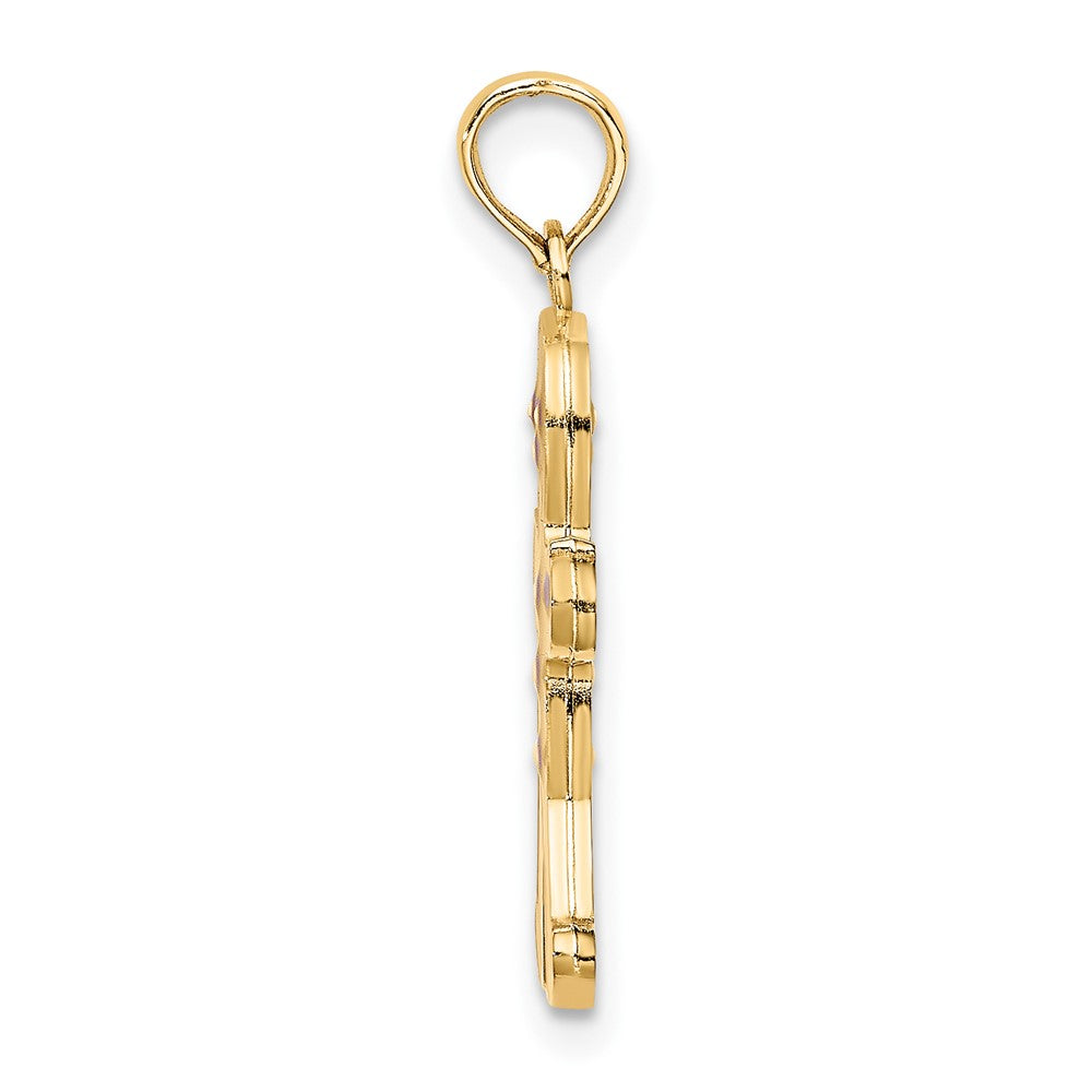 10K Yellow Gold 10K 3-D Enamel Gingerbread Man Charm