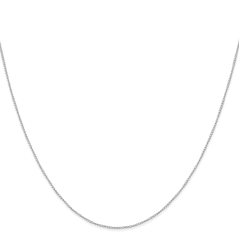 10K White Gold .42mm Carded Curb Chain Necklace