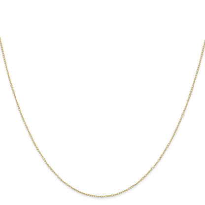 2 Inch 10K Yellow Gold .42mm Carded Curb Chain Necklace