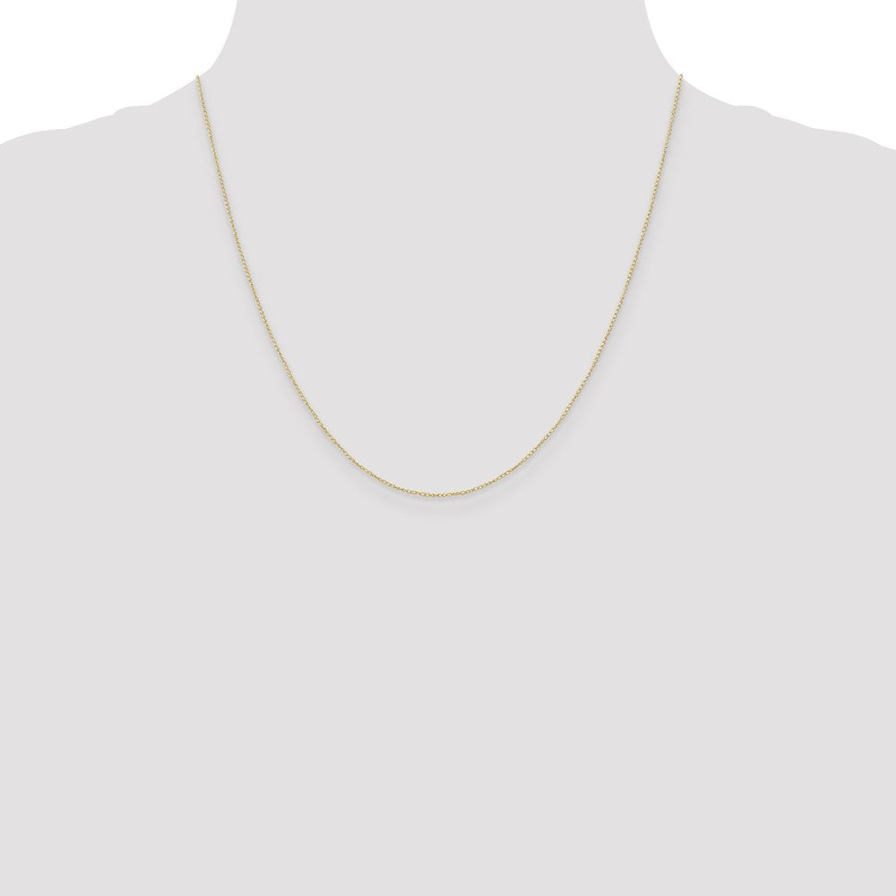 2 Inch 10K Yellow Gold .42mm Carded Curb Chain Necklace