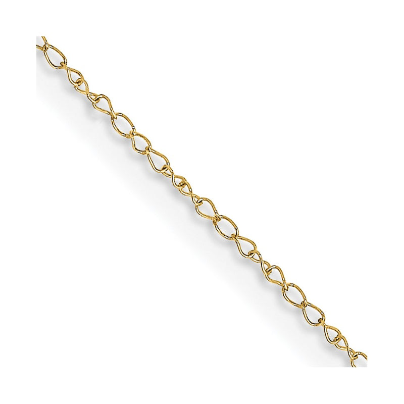 24 Inch 10K Yellow Gold .42mm Carded Curb Chain Necklace