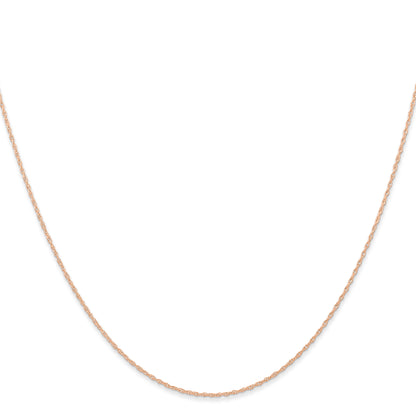 10K Rose Gold .6 mm Carded Cable Rope Chain