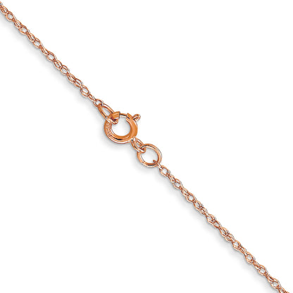 10K Rose Gold .6 mm Carded Cable Rope Chain