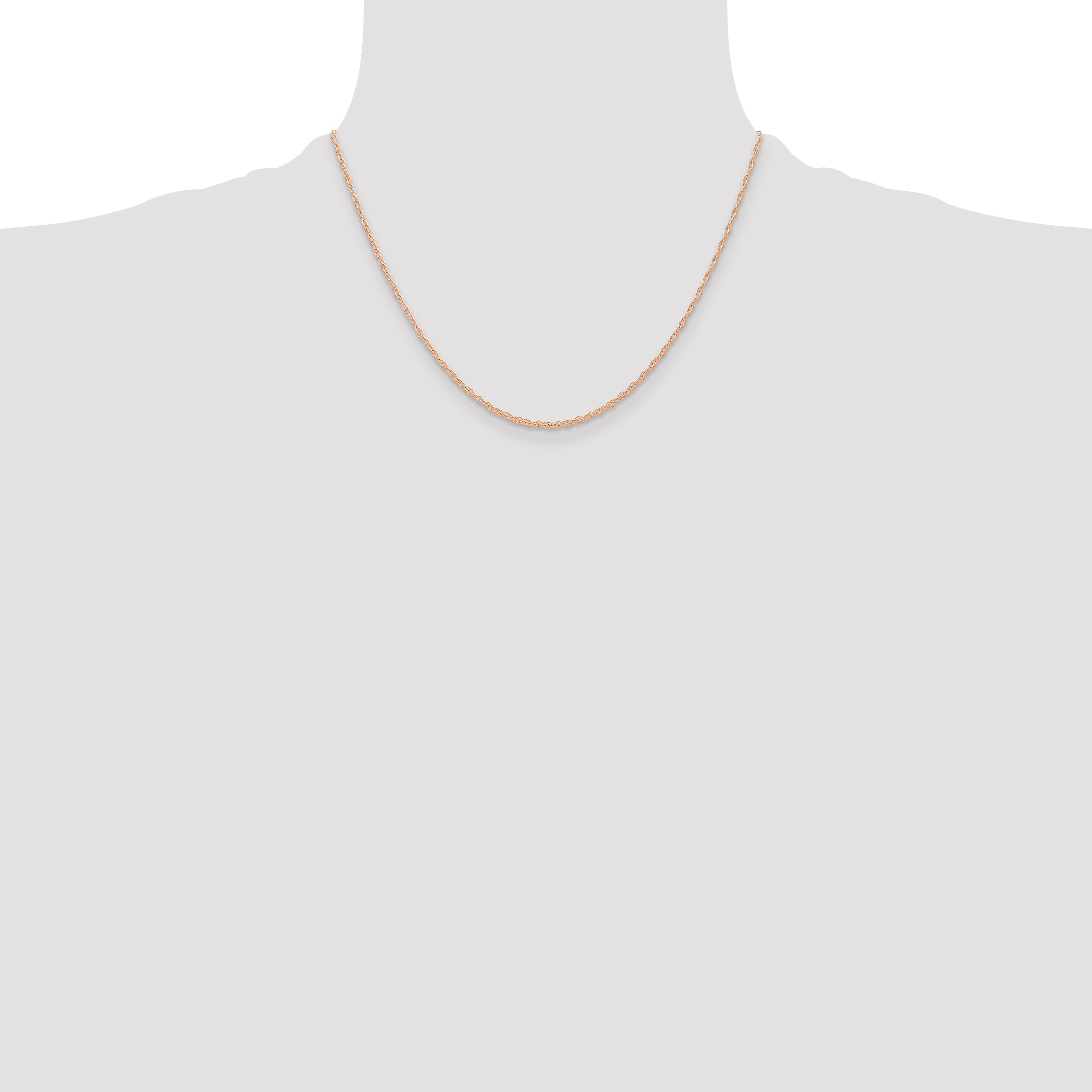 10K Rose Gold .6 mm Carded Cable Rope Chain