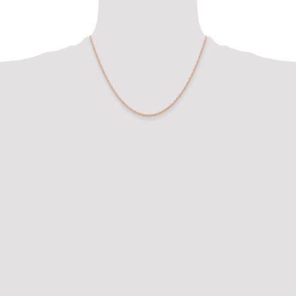 10K Rose Gold .6 mm Carded Cable Rope Chain