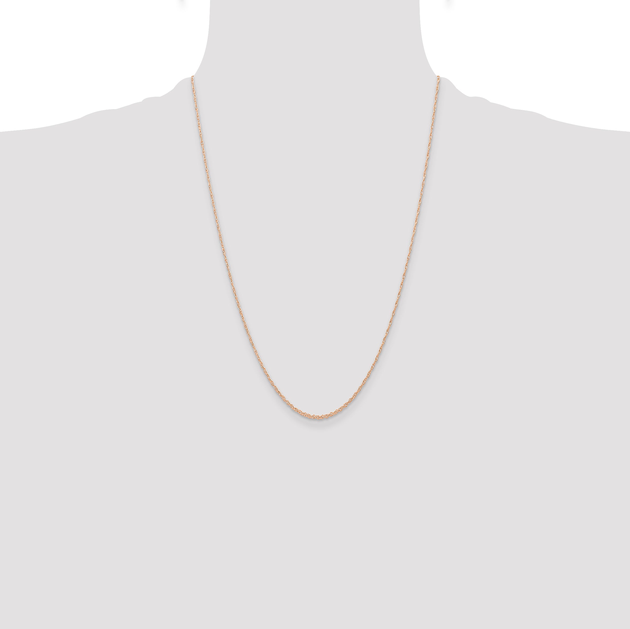 10K Rose Gold .6 mm Carded Cable Rope Chain