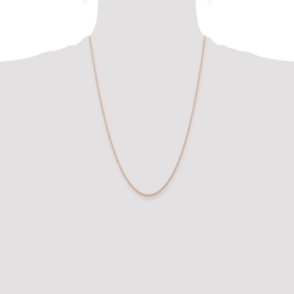 10K Rose Gold .6 mm Carded Cable Rope Chain