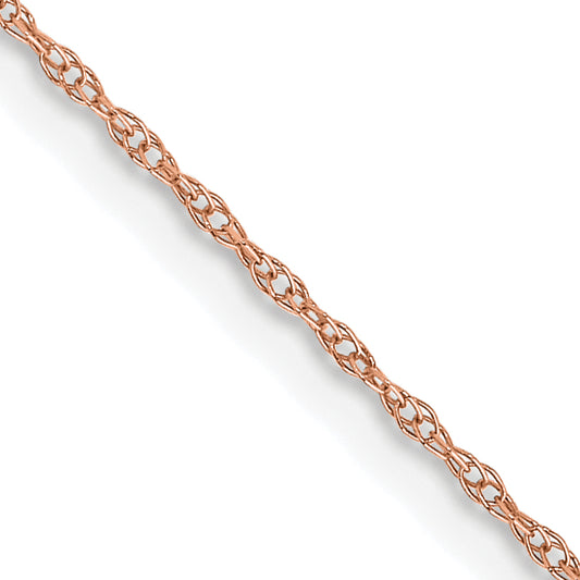 10K Rose Gold .6 mm Carded Cable Rope Chain
