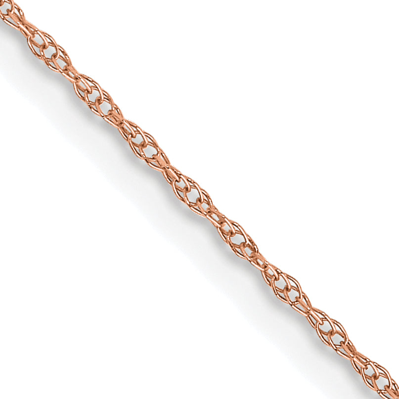 10K Rose Gold .6 mm Carded Cable Rope Chain