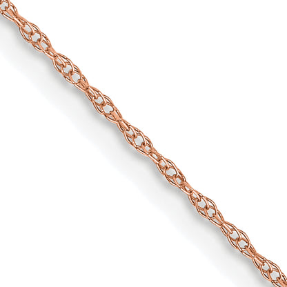 10K Rose Gold .6 mm Carded Cable Rope Chain