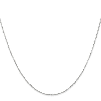 10K White Gold .6 mm Carded Cable Rope Chain