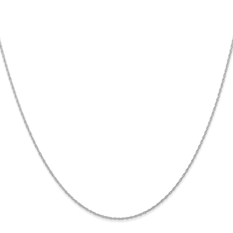 24 Inch 10K White Gold .6 mm Carded Cable Rope Chain Necklace