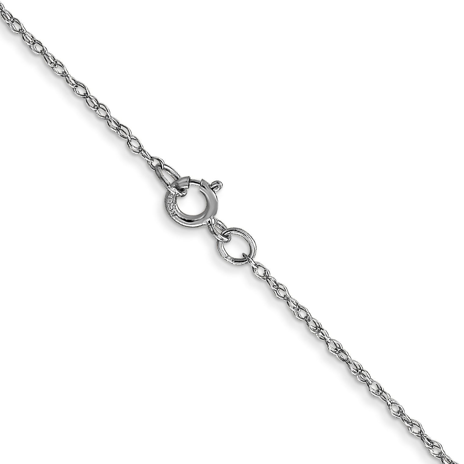 10K White Gold .6 mm Carded Cable Rope Chain