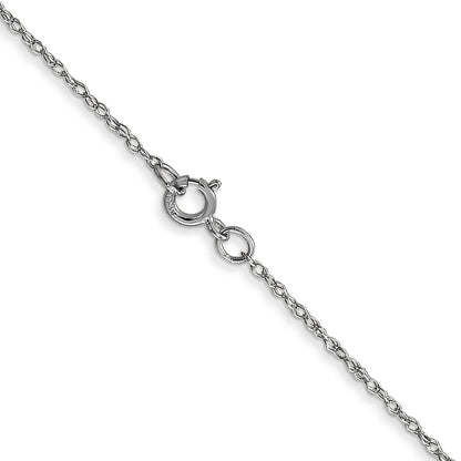 10K White Gold .6 mm Carded Cable Rope Chain