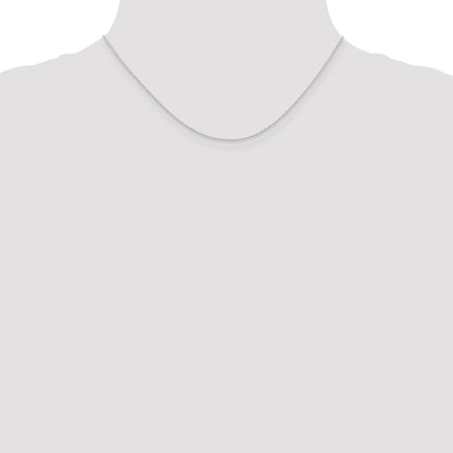 10K White Gold .6 mm Carded Cable Rope Chain