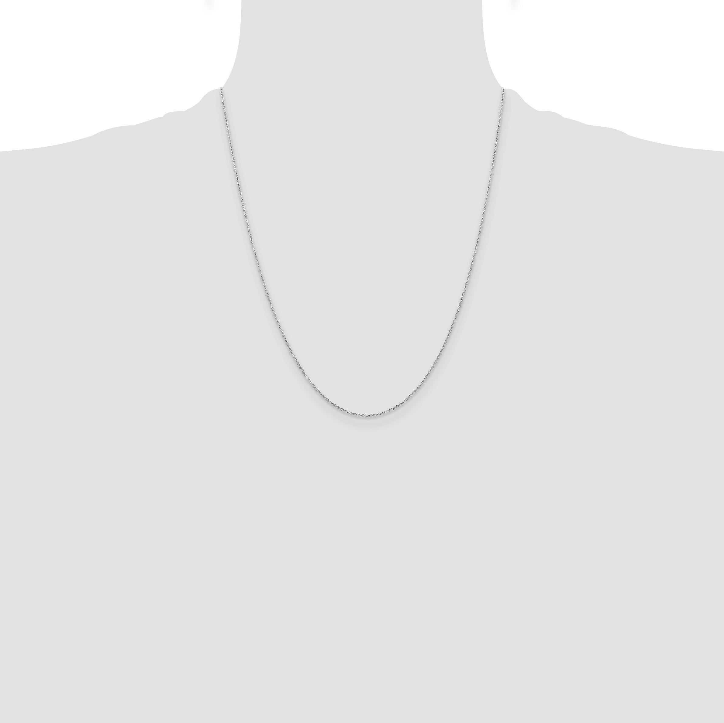 10K White Gold .6 mm Carded Cable Rope Chain