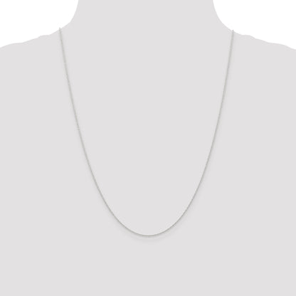 10K White Gold .6 mm Carded Cable Rope Chain