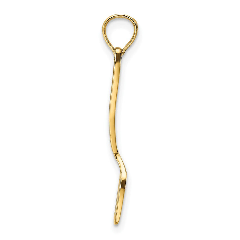 10K Yellow Gold 10K W/ Black Enamel 3-D Spatula Charm