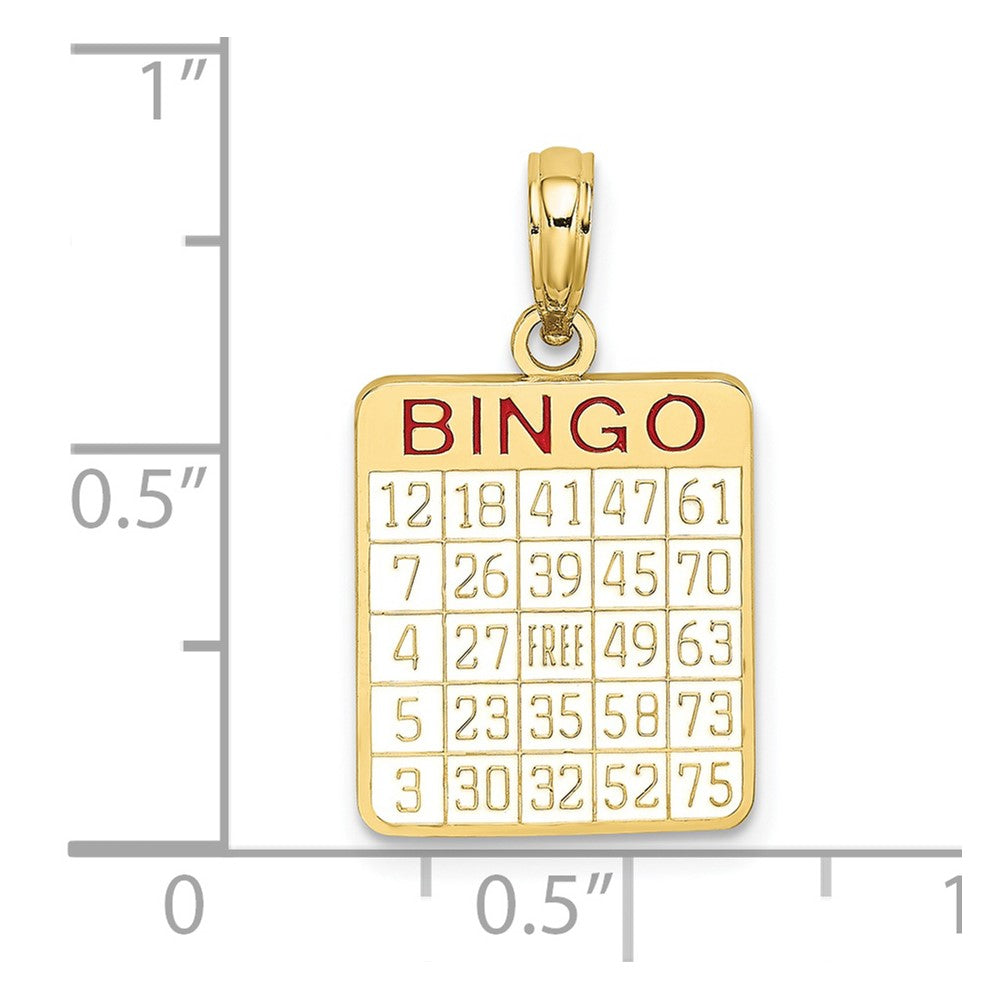 10K Yellow Gold 10K W/ Enamel Bingo Card Charm