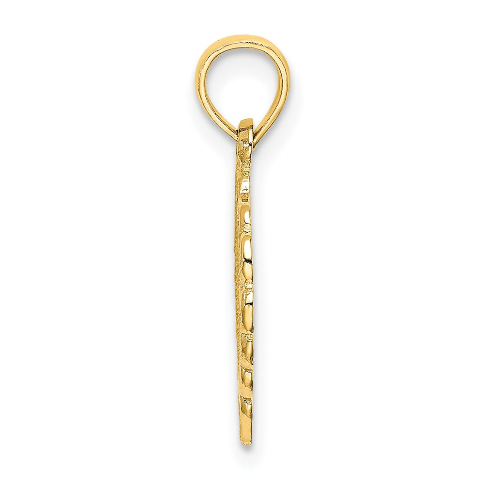 10K Yellow Gold 10K Heart W/ Lace Trim Charm