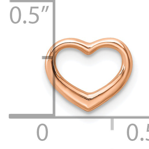 10K Rose Gold 10K Polished Heart Chain Slide