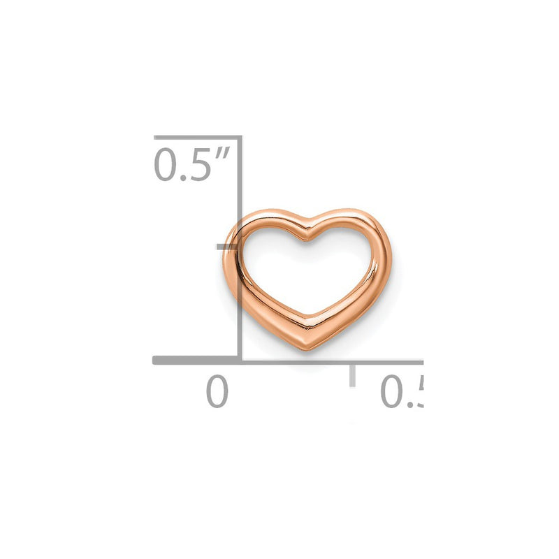 10K Rose Gold 10K Polished Heart Chain Slide