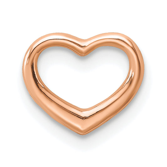 10K Rose Gold 10K Polished Heart Chain Slide