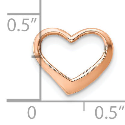 10K Rose Gold 10K Polished Heart Chain Slide
