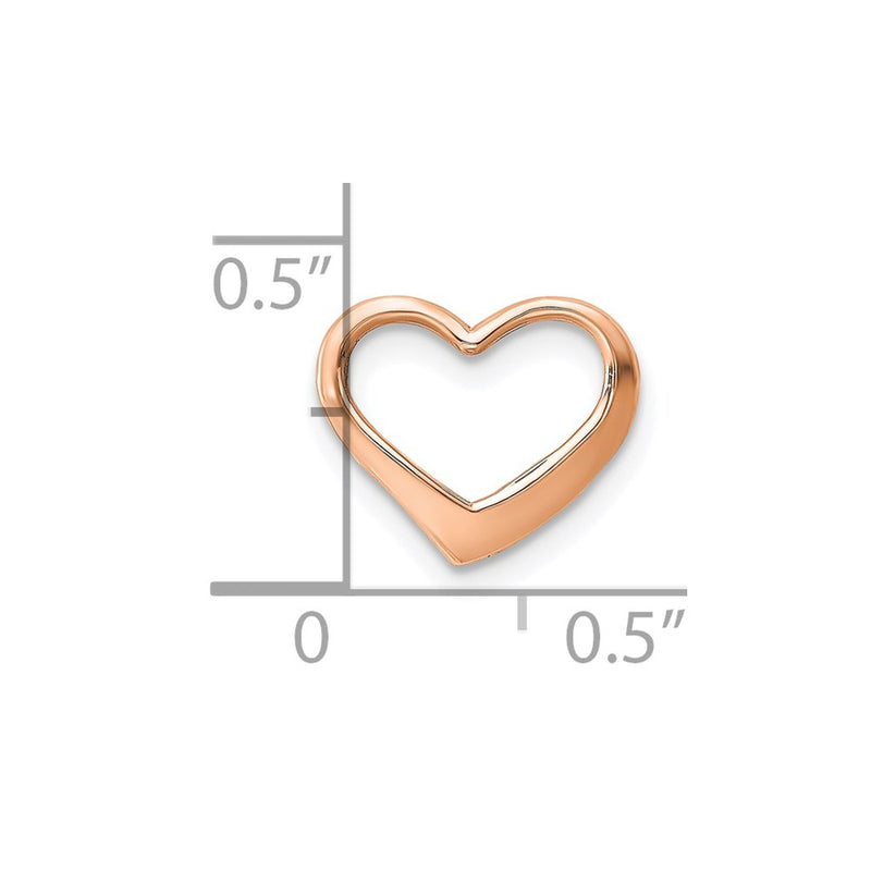 10K Rose Gold 10K Polished Heart Chain Slide