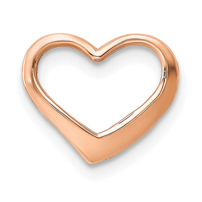 10K Rose Gold 10K Polished Heart Chain Slide