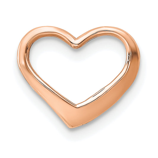 10K Rose Gold 10K Polished Heart Chain Slide
