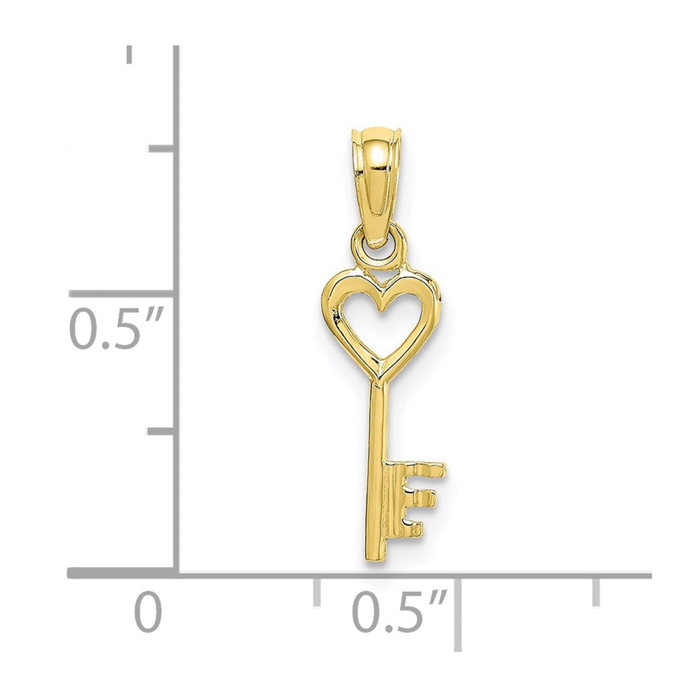 10K Yellow Gold Key W/ Heart Charm