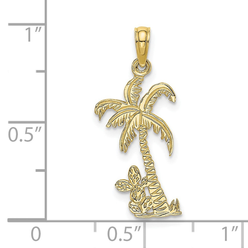 10K Yellow Gold 10K Palm Tree W/ Cactus Charm