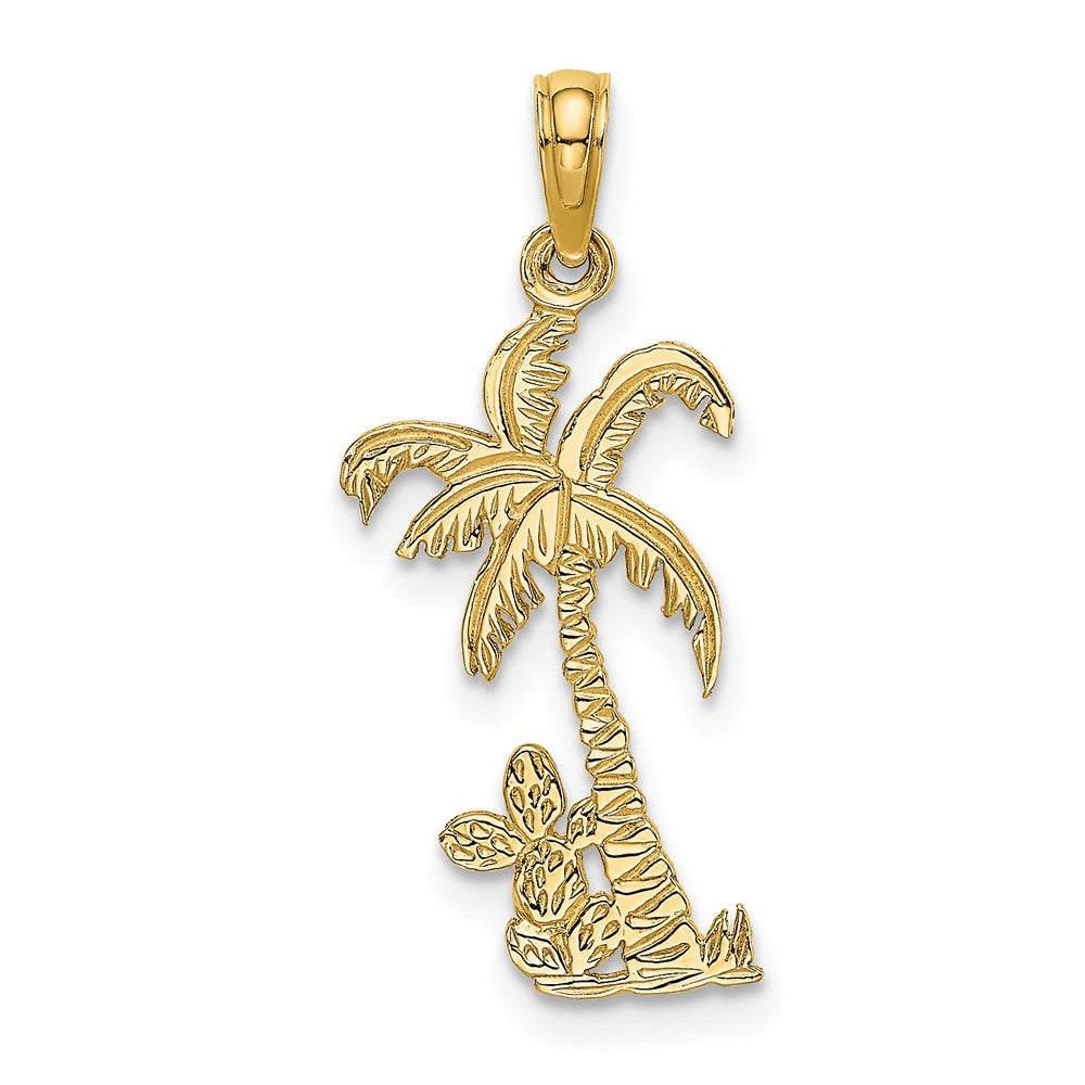 10K Yellow Gold 10K Palm Tree W/ Cactus Charm