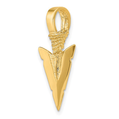 10K Yellow Gold 10K 3-D Arrowhead Charm
