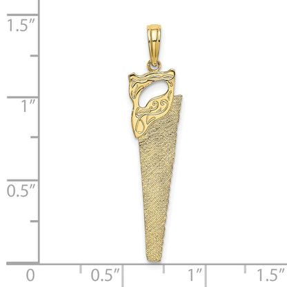 10K Yellow Gold 10K 3-D Flat Hand Saw Charm