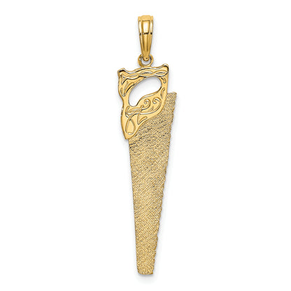 10K Yellow Gold 10K 3-D Flat Hand Saw Charm