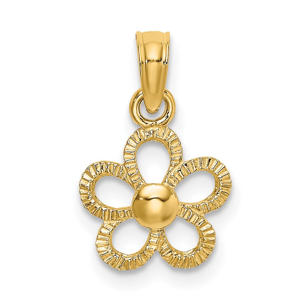 10K Yellow Gold 2-D Mini Daisy Flower Charm