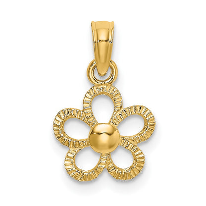 10K Yellow Gold 2-D Mini Daisy Flower Charm