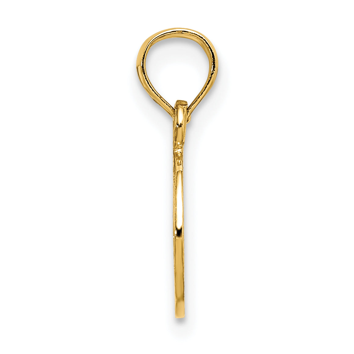 10K Yellow Gold 10K Flat And Textured Mini Peace Sign Charm
