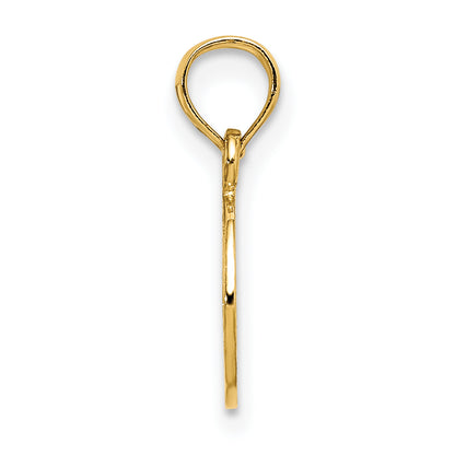 10K Yellow Gold 10K Flat And Textured Mini Peace Sign Charm